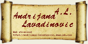 Andrijana Lavadinović vizit kartica